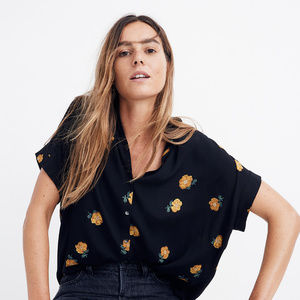 Madewell Drapey Central Shirt in Floating Florets